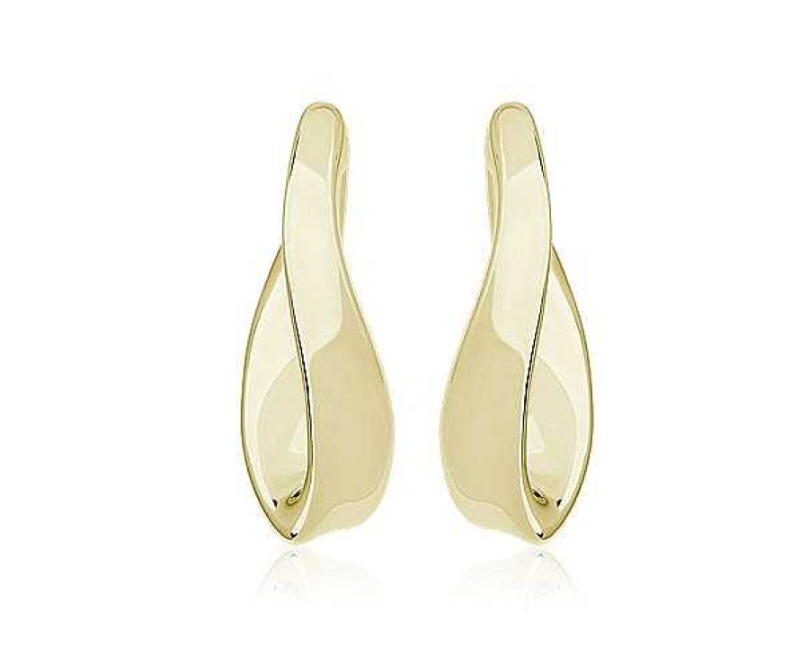 Earrings | Blue Nile Twist Hoops In 14K Italian Yellow Gold