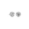 Earrings | Blue Nile Round Hidden Halo Diamond Stud Earrings In 14K White Gold (1 5/8 Ct. Tw.)