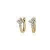 Earrings | Blue Nile Mini Diamond Cross Huggie Hoop Earrings In 14K Yellow Gold (1/4 Ct. Tw.)