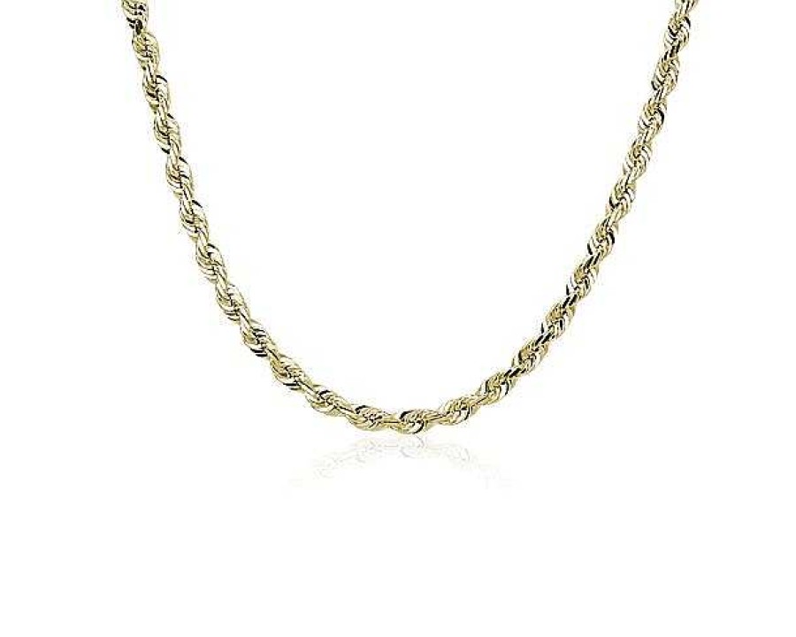 Necklaces | Blue Nile 22" Men'S Solid Diamond Cut Rope Chain In 14K Yellow Gold (5.5 Mm)