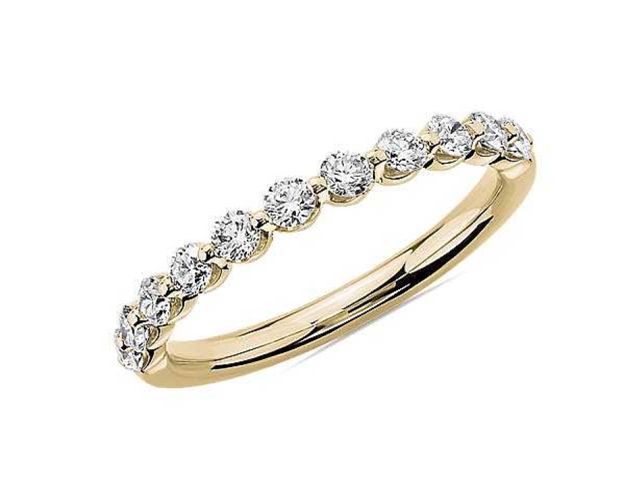 Women'S Rings | Blue Nile Floating Diamond Wedding Ring In 14K Yellow Gold (1/2 Ct. Tw.)