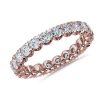 Women'S Rings | Blue Nile V-Prong Pav Diamond Eternity Ring In 14K Rose Gold (2 Ct. Tw.)