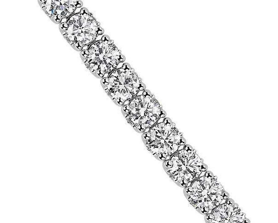 Bracelets | Blue Nile Rollover Diamond Tennis Bracelet In 14K White Gold (10 Ct.Tw)