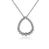 Necklaces | Blue Nile Graduated Pear Diamond Necklace In 14K White Gold (1/2 Ct. Tw)