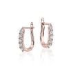 Earrings | Blue Nile Diamond Hoop Earrings In 18K Rose Gold (3/4 Ct. Tw.)