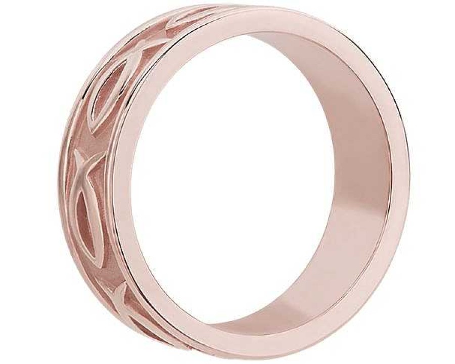 Men'S Rings | Blue Nile Ichthys Wedding Ring In 18K Rose Gold (7Mm)