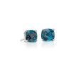 Earrings | Blue Nile London Blue Topaz Cushion Earrings In Sterling Silver (8Mm)