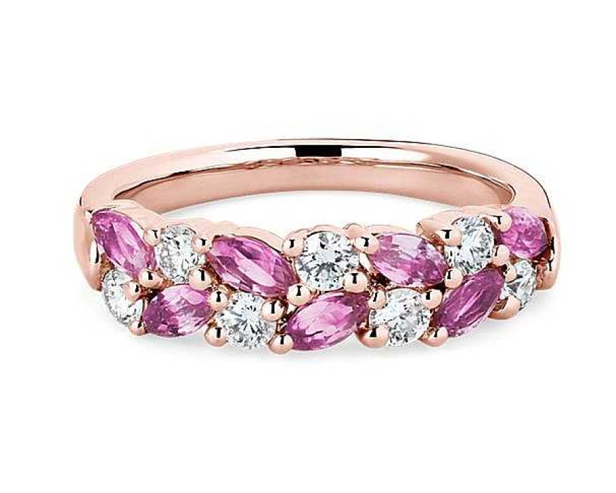 Rings | Blue Nile Romantic Marquise Pink Sapphire And Diamond Ring In 14K Rose Gold