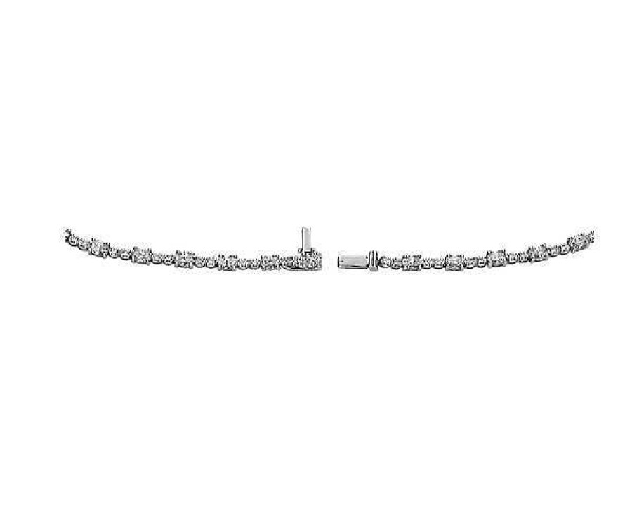 Necklaces | Blue Nile Oval And Round Diamond Eternity Necklace In 14K White Gold (8 1/2 Ct. Tw.)