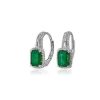 Earrings | Blue Nile Emerald Drop Earrings In 14K White Gold