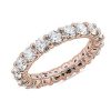 Women'S Rings | Blue Nile Comfort Fit Round Brilliant Diamond Eternity Ring In 14K Rose Gold (3 Ct. Tw.)