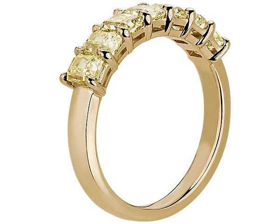 Women'S Rings | Blue Nile 7-Stone Radiant-Cut Yellow Diamond Ring In 18K Yellow Gold (1 3/4 Ct. Tw.)