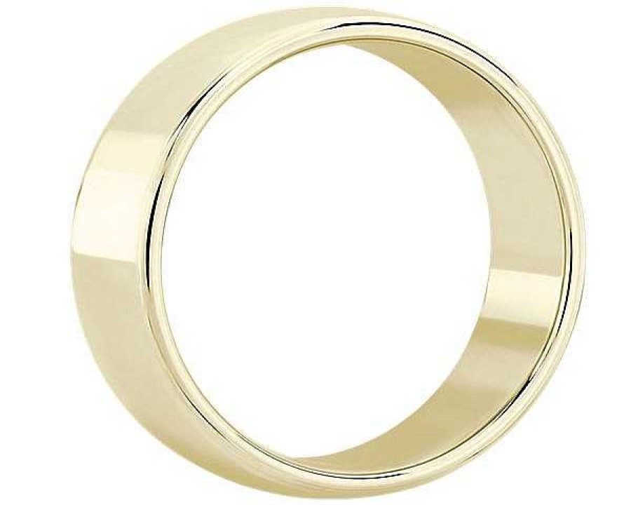 Men'S Rings | Blue Nile Skyline Comfort Fit Wedding Ring In 18K Yellow Gold (8Mm)