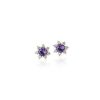 Earrings | Blue Nile Mini Amethyst Earrings With Diamond Blossom Halo In 14K Rose Gold (3.5Mm)