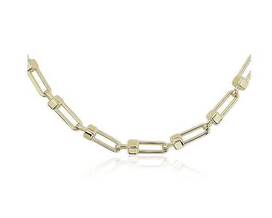 Necklaces | Blue Nile 18.5" Mixed Links Necklace In 14K Yellow Gold (4.9Mm)