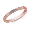 Women'S Rings | Blue Nile Stackable Raised Hexagon Lined Ring In 14K Rose Gold (2Mm)