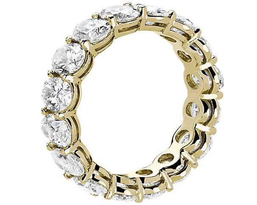 Women'S Rings | Blue Nile Lab Grown Diamond Oval Cut Eternity Ring In 14K Yellow Gold (5 Ct. Tw.)