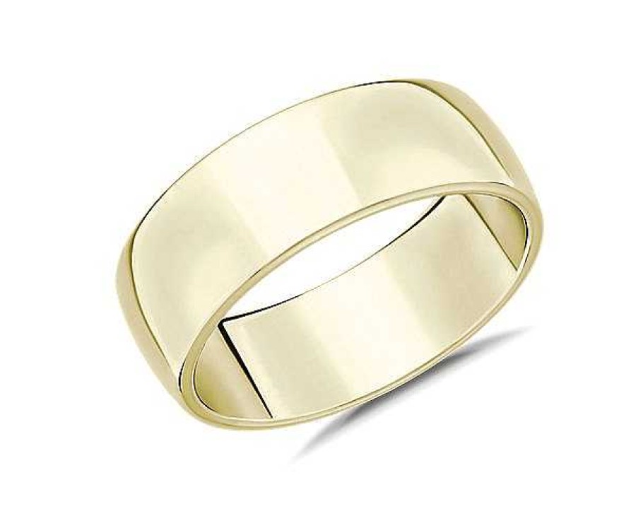 Men'S Rings | Blue Nile Skyline Comfort Fit Wedding Ring In 18K Yellow Gold (8Mm)