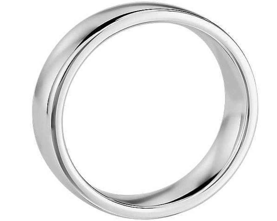 Men'S Rings | Blue Nile Low Dome Comfort Fit Wedding Ring In 14K White Gold (6Mm)