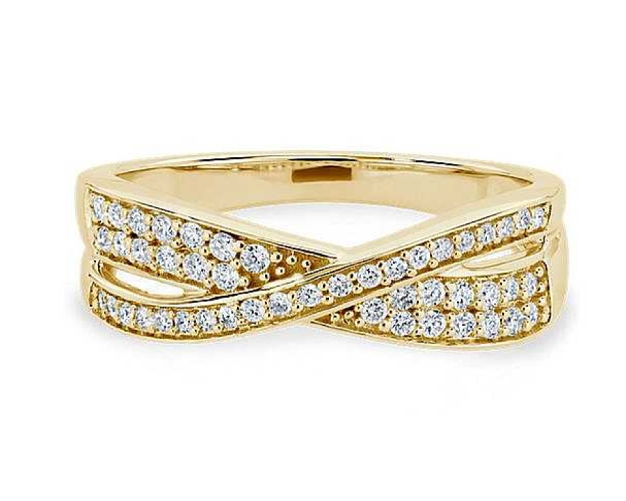 Rings | Blue Nile Diamond Crossover Ring In 14K Yellow Gold (1/4 Ct. Tw.)