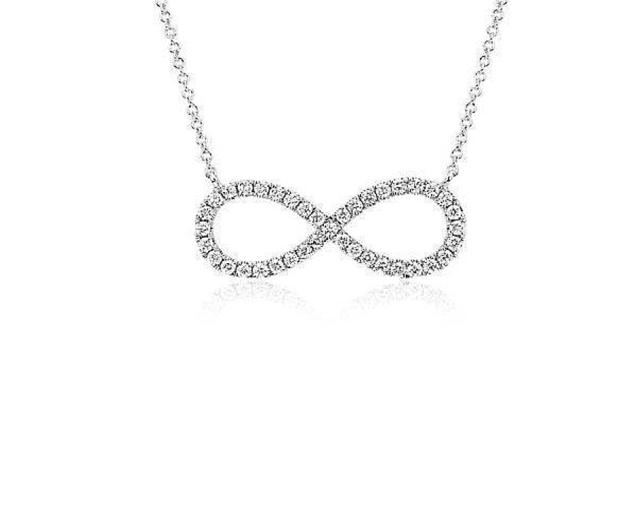 Necklaces | Blue Nile Diamond Infinity Necklace In 14K White Gold (1/2 Ct. Tw.)