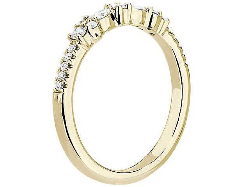 Women'S Rings | Blue Nile Marquise And Round Bow Diamond Ring In 14K Yellow Gold (1/5 Ct. Tw.)