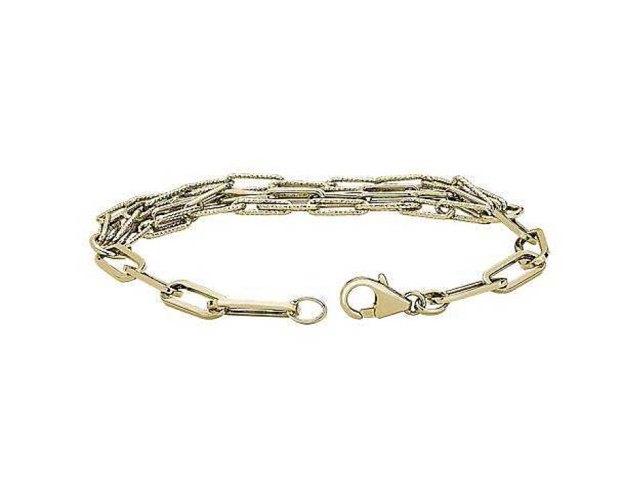 Bracelets | Blue Nile 7.25" Five Row Paperclip Bracelet In 14K Italian Yellow Gold