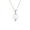 Necklaces | Blue Nile White Freshwater Pearl Pendant With Diamond Detail In 14K Yellow Gold (8.5-9Mm)