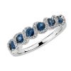 Rings | Blue Nile Round Sapphire And Diamond Band In 14K White Gold (2.8Mm)