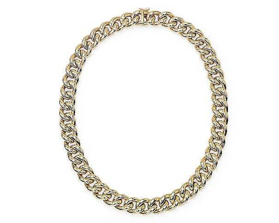 Necklaces | Blue Nile 18" Oversized Hollow Curb Chain Necklace In 14K Italian Yellow Gold (14.5 Mm)