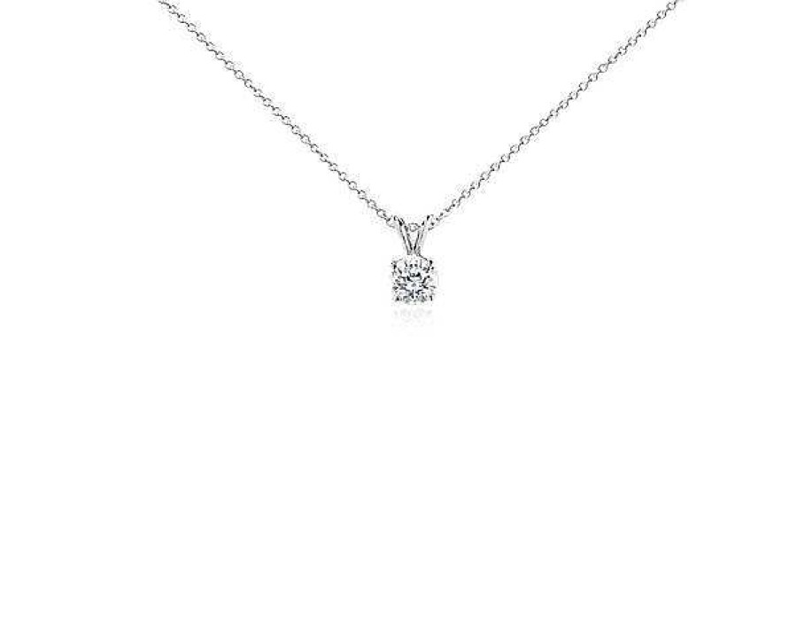 Necklaces | Blue Nile Diamond Solitaire Pendant In 18K White Gold (1 Ct. Tw.)