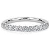 Women'S Rings | Blue Nile V-Prong Pav Diamond Anniversary Ring In 14K White Gold (1/2 Ct. Tw.)