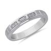 Men'S Rings | Blue Nile Men'S Baguette With Round Accent Wedding Ring In Platinum (1/10 Ct. Tw.)