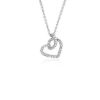 Necklaces | Blue Nile Diamond Twist Pave Heart Pendant In 14K White Gold (1/6 Ct. Tw.)