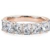 Women'S Rings | Blue Nile Seven Stone Radiant Lab Grown Diamond Ring In 14K Rose Gold (3 Ct. Tw.)