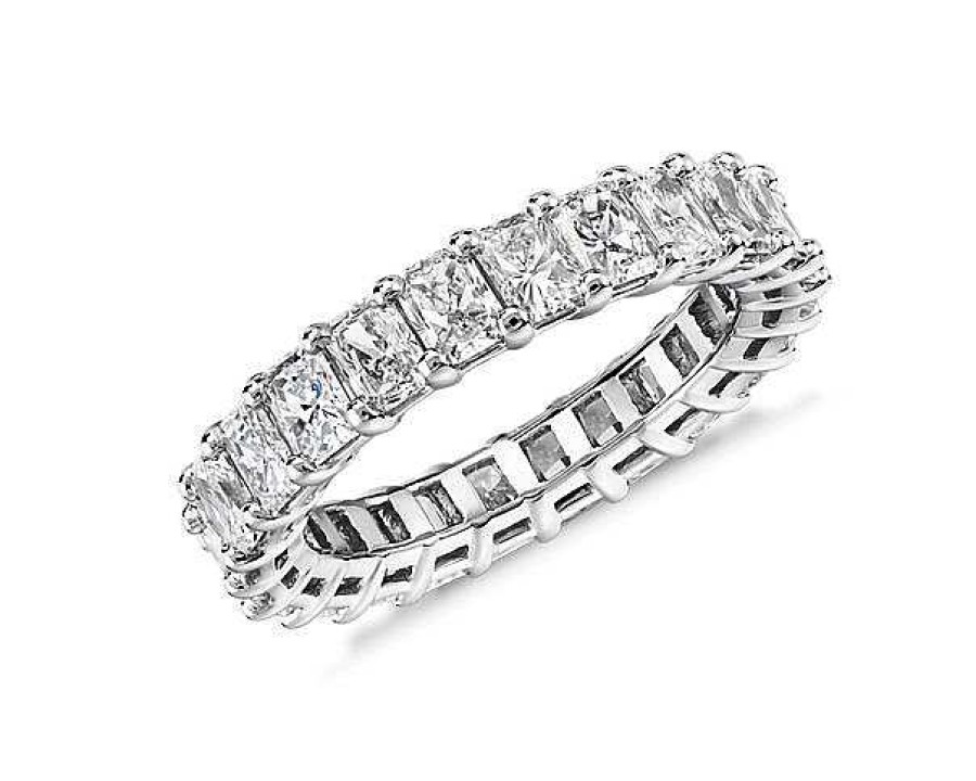 Women'S Rings | Blue Nile Radiant Cut Diamond Eternity Ring In 14K White Gold (4 Ct. Tw.)