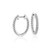 Earrings | Blue Nile Diamond Pav Hoop Earrings In 14K White Gold (5/8 Ct. Tw.)