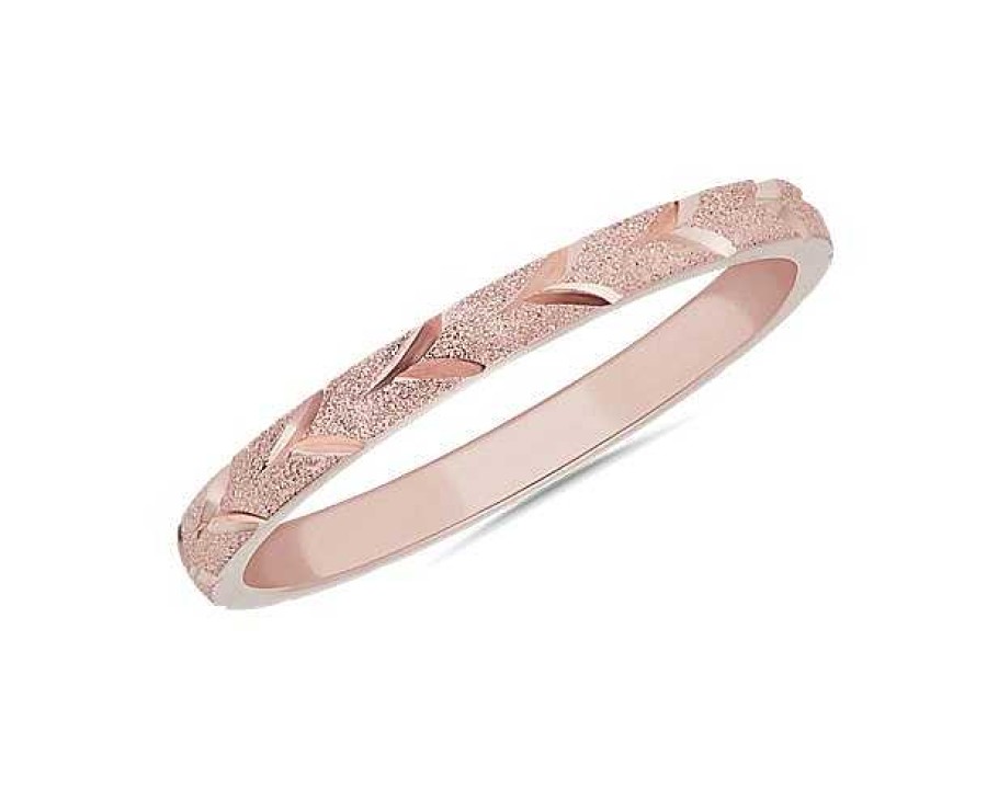 Women'S Rings | Blue Nile Swiss Cut Stackable Ring In 14K Rose Gold (2Mm)