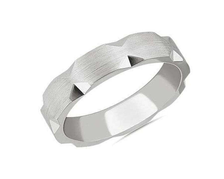 Rings | Blue Nile Contemporary Hexagon Cut Stackable Ring In Platinum (5Mm)