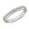 Men'S Rings | Blue Nile Men'S Princess And Round Diamond Wedding Ring In 14K White & Yellow Gold (1/5 Ct. Tw.)