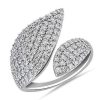 Rings | Blue Nile Leaf Bypass Diamond Fashion Ring In 14K White Gold (1 1/2 Ct. Tw.)