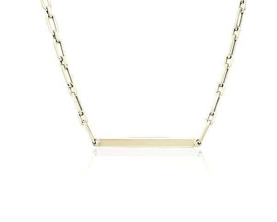 Necklaces | Blue Nile 18" Paperclip Id Necklace In 14K Italian Yellow Gold (4.8 Mm)