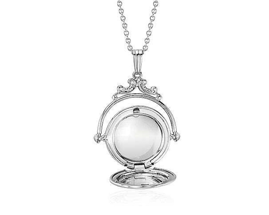 Necklaces | Blue Nile 18" Victorian Spinning Locket In Sterling Silver (1.5 Mm)