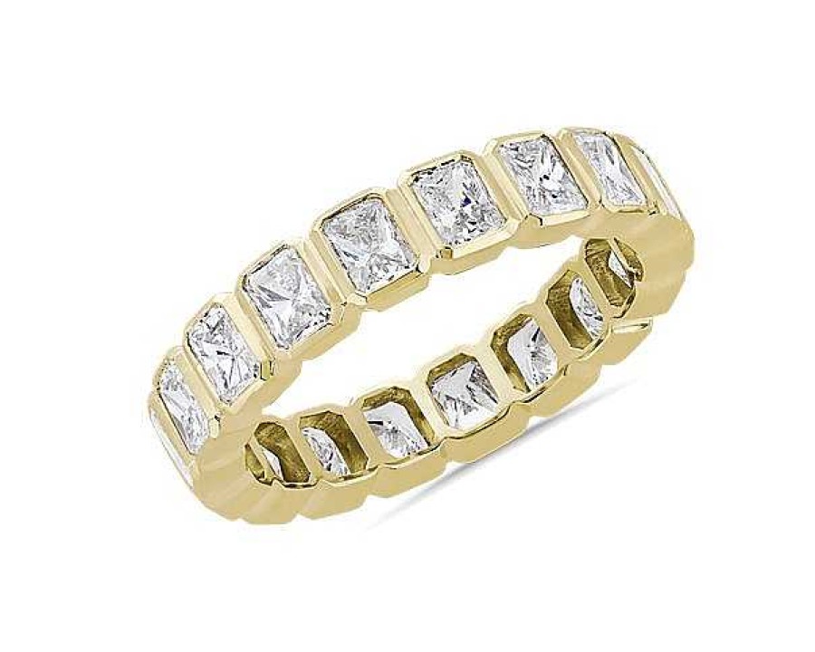 Women'S Rings | Blue Nile Bezel Radiant Diamond Eternity Ring In 14K Yellow Gold (3 Ct. Tw.)