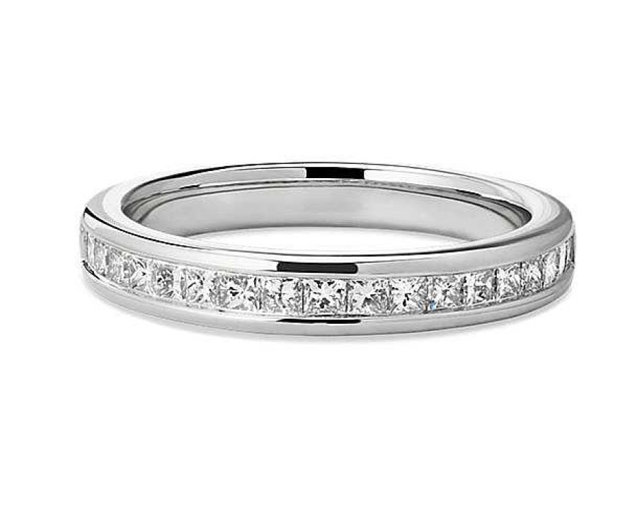 Women'S Rings | Blue Nile Channel Set Princess-Cut Diamond Ring In Platinum (1/2 Ct. Tw.)