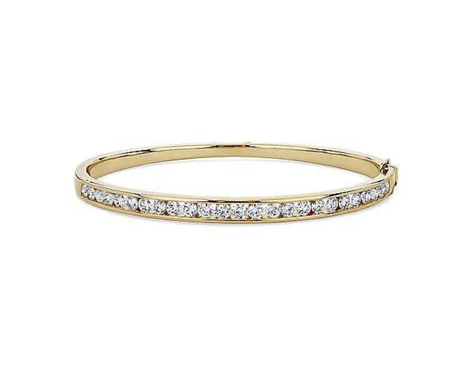 Bracelets | Blue Nile Lab Grown Diamond Channel-Set Bangle Bracelet In 14K Yellow Gold (3 Ct. Tw.)