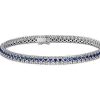 Bracelets | Blue Nile Three-Row Sapphire And Diamond Bracelet In 14K White Gold (1.9Mm)