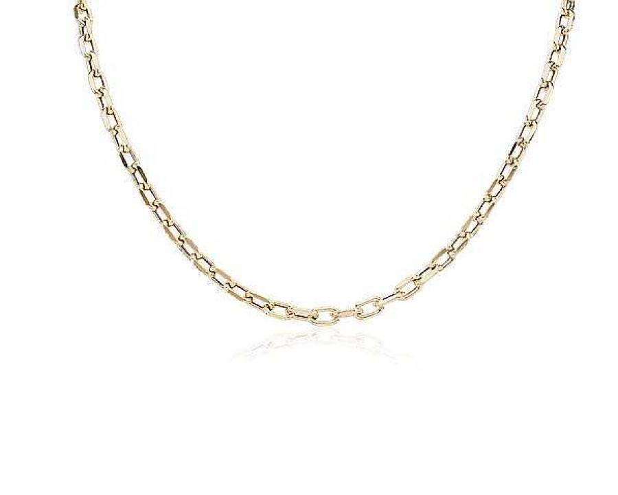 Necklaces | Blue Nile 18" Diamond Cut Open Link Cable Chain Necklace In 14K Yellow Gold (4.9 Mm)