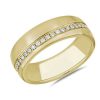 Rings | Blue Nile Diagonal Diamond Line Wedding Ring In 14K Yellow Gold (7 Mm, 3/8 Ct. Tw.)