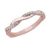 Women'S Rings | Blue Nile Petite Twist Diamond Anniversary Ring In 18K Rose Gold (1/10 Ct. Tw.)